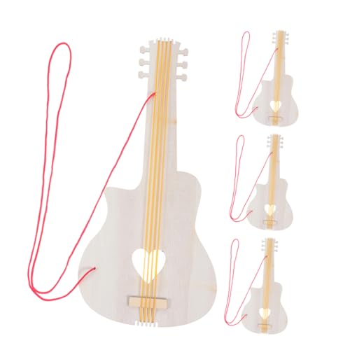 ifundom 4 Stück Leere Holzgitarre Für Zum Selbermachen Malen Und Basteln Für Musikunterricht Unterhaltsame Aktivitäten von ifundom