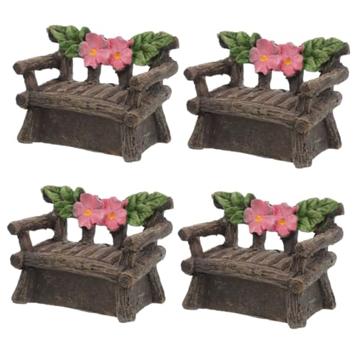 ifundom 4 Stück Mini-Stuhl Miniaturen Gartenverzierung Für Dekoration Miniaturverzierung Kleiner Stuhl Mini-zubehör Winzige Hausmöbel Miniaturstühle Zum Basteln Mini Möbel Kunstharz von ifundom
