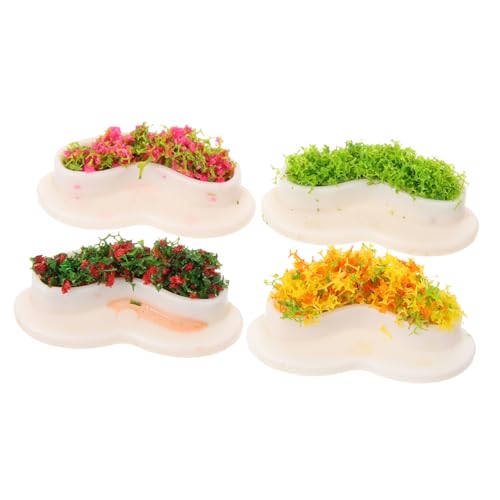 ifundom 4 Stück Mini simuliertes Blumenbeet Mini-Gartenparkbank Mini-Gartenbank Mini-Parkbank Mikro-Landschaftsbank Minibankverzierung Mini-Hausaccessoire Miniatur-Blumenbeetbank Plastik von ifundom