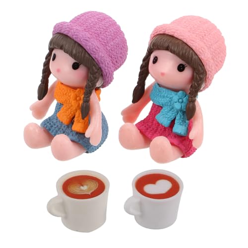ifundom 4 Stück Miniatur Kaffeetassen Modell für Puppenhaus Realistische Kaffeetassen aus Harz Kleiner Puppenzubehör Zubehör für Puppenhaus Küchen von ifundom
