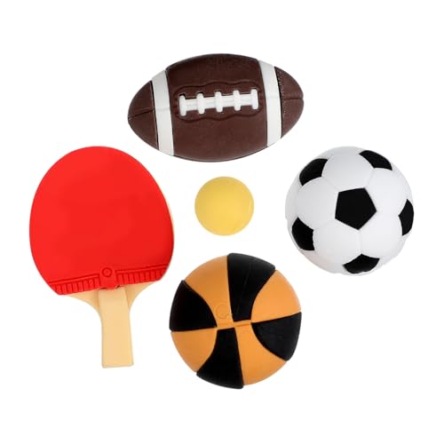 ifundom 4 Stück Modell Fußball Fußball Puppenhaus Sportzubehör Puppenhaus Miniaturen Sport Miniatur Sportgeräte Modell Sport Miniaturen Gummi Zufällige Farbe von ifundom