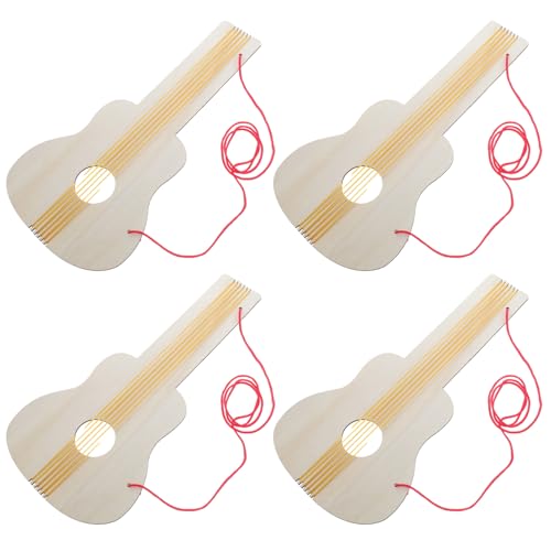 ifundom Gitarre Für Kinder – 4-teiliges Gitarren-bastelset Aus Holz Mit Gitarrenfarbe Und Bastelbedarf Für Kindergartenaktivitäten von ifundom