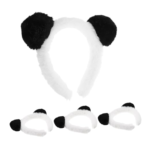 ifundom 4 Stück Panda Ohren Haarreif Leichtes Wiederverwendbares Cosplay Kostümzubehör für Karneval Halloween Party Niedliches Bequemes Tier-accessoire für Nachhaltige Feierlichkeiten von ifundom
