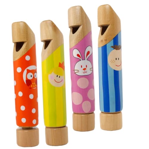 ifundom Musikinstrumente Für Kinder – 4 Stück Holzpfeifenspielzeug Musikalisches Lernspielzeug Für Kinder Mit Einzigartigem Pfeifklang von ifundom
