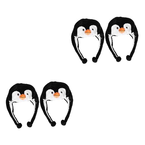 ifundom 4stücke Cartoon Penguin Hut Für Erwachsene Und Mädchen Cosplay Kopfbedeckung Für Partys Und Festivals Lustiger Mit Beweglichen Ohren Unisex Kostümzubehör von ifundom
