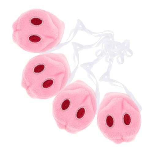 ifundom 4 Stück Plüsch Schweinenasen Cosplay Tierkostüm Zubehör für Halloween Party Karneval mit Elastischem Band Niedliche Cartoon Tier Nase für Vielseitige Verkleidungen von ifundom