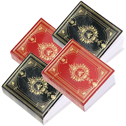 ifundom Miniaturbücher Puppenhäuser Bücher 4-teiliges Puppenhaus-zubehör-Set Für Das Fantasievolle Spiel Ihres Kindes von ifundom