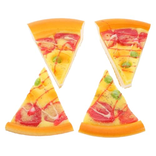 ifundom Miniatur-Pizza-Modell-Set 4-teilig Pu-käse-pizzastücke Simulations-Pizza-Spielzeug Für Jungen Und Mädchen Rollenspiel Essensfestival-Party-Dekorationen Heim- Und Küchendekor von ifundom