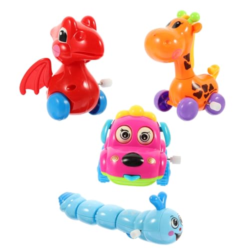 ifundom 4 Stück Teiliges Aufziehspielzeug Geschenkset Tierische Uhrwerkfiguren aus Energiesparend ohne Batterien für Kleinkinder Spielspaß und Kinderzimmerdeko Zufällige Zufällige Farbe von ifundom