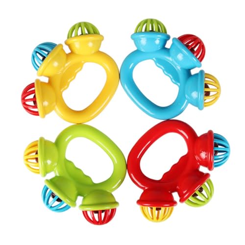 ifundom 4 Stück Teiliges Bunte Plastik handglocken für Kleinkinder Pädagogisches Musikspielzeug Rhythmusgefühl und Farberkennung Tragbar und Sicher für Junge Mädchen und Zufällige Farbe von ifundom