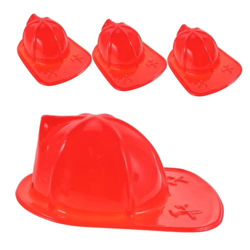 ifundom 4 Stück Teiliges Feuerwehrhelm- Leichter Kunststoff-helm mit Authentischem Design Komfortabel und Sicher für Kostüm Rollenspiele zu Halloween und Mottopartys von ifundom