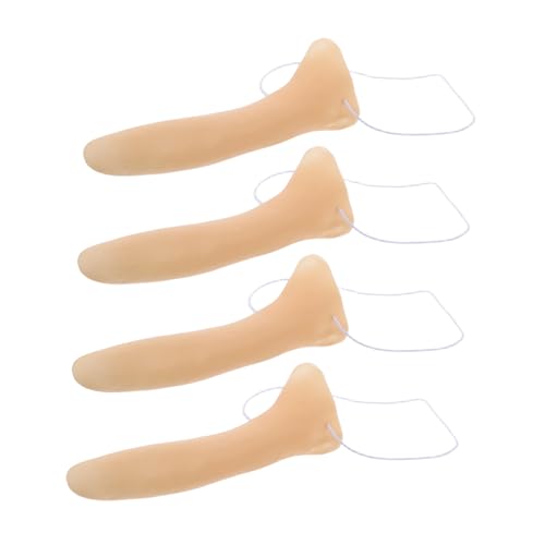 ifundom 4 Stück Teiliges Lange Fake Nasen aus PVC Weiches und Flexibles Material Lustige Cosplay Nasen Requisiten für Halloween Maskenball Karneval und Kostümfest von ifundom