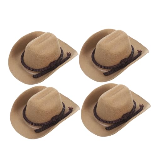 ifundom 4 Stück Teiliges Mini-Cowgirl-Hut Polyester Kleine Western-puppenmützen Leichte Dekorative Mini-hüte für Dollhouse Kinderfreundliche Partyaccessoires für Halloween und Weihnachten ifundom 4 Stück Teiliges Mini-Cowgirl-Hut Polyester Kleine Western-puppenmützen Leichte Dekorative Mini-hüte für Dollhouse Kinderfreundliche Partyaccessoires für Halloween und Weihnachten von ifundom