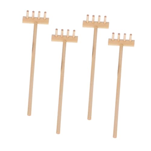 ifundom 4 Stück Teiliges Mini Holzrechen für Sandkasten und Sandtisch Kompakt für Kleine Hände für Sandmuster Handgefertigt Einfach zu Reinigen Perfektes Sandspielzeug von ifundom