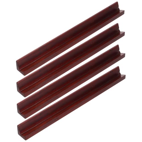 ifundom 4 Stück Teiliges Mini Mahjong Racks aus Holz mit Rillen Tragbare Halter für Mahjong und Domino Spielsteine für Unterwegs und Zuhause von ifundom