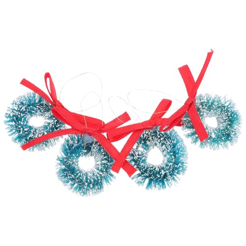 ifundom 4 Stück Teiliges Miniatur Weihnachtskränze Mini Weihnachtsdekoration Hängende Mini Kränze für Puppenhaus und Feengarten Festliche Miniatur Weihnachtsgirlande von ifundom
