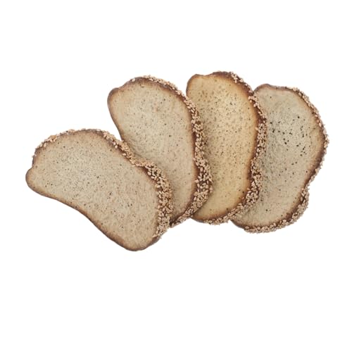 ifundom 4 Stück Teiliges Realistische Brotscheiben Modelle Täuschend Echtes Französisches Toast Detailgetreue Deko für Bäckerei Ladenauslage und Food Fotografie Lebensechte Simulation von ifundom