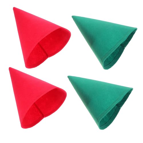 ifundom 4 Stück Teiliges Weihnachts-elfenmützen aus Weichem Filz Kegelförmige Zwergen Wichtelmützen für Erwachsene und Vielseitige Kostüm-accessoires für Weihnachtsfeiern Cosplay und von ifundom