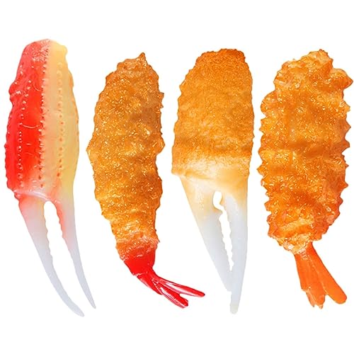 ifundom 4 Stück Tempura-Modell Vorgeben Tempuras-Modell Für Die Küche Gefälschtes Tempuras-Modell Restaurant-küchendekoration Party-Requisite Gefälschte Tempuras PVC von ifundom