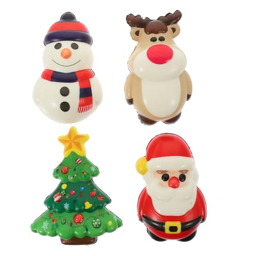 ifundom 4 Stück Weihnachtselch Langsamer Rückprall Puppe Schaumstoffball Weihnachtsdekor Weihnachtsplüschtiere Stressabbau Ornament Dekorationen Hand Sensorisches von ifundom