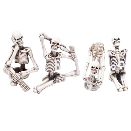 ifundom Knochen Halloween 4pcs Harz Yoga Skelett Einzigartige Dekoration Für Halloween Feier von ifundom