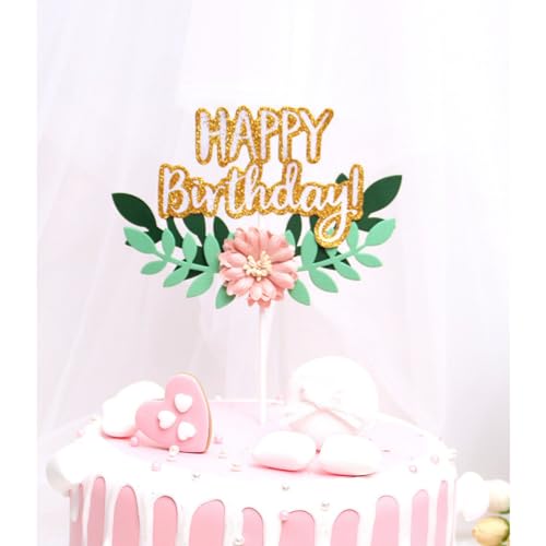ifundom Elegante Kuchen Topper Decor 4 Stücke Alles Zum Geburtstag Buchstaben Mit Stick Heu Geburtstag Kuchen Topper Kuchen Dekorationen von ifundom