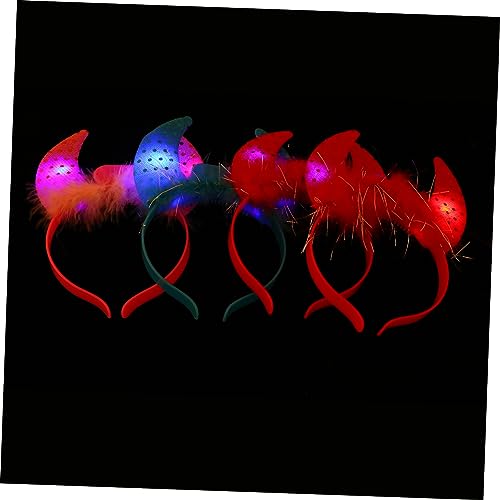 ifundom 4 Stück leuchtendes Stirnband Teufelshaarreifen Horn Gesichtsstirnbänder halloween kopfschmuck halloween kopfbedeckung Halloween-Cosplay Halloween-Party-Versorgung Plastik ifundom 4 Stück leuchtendes Stirnband Teufelshaarreifen Horn Gesichtsstirnbänder halloween kopfschmuck halloween kopfbedeckung Halloween-Cosplay Halloween-Party-Versorgung Plastik von ifundom