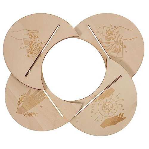 ifundom 4 TLG Tarotkartenhalter Spiel Orakelkarten Decks Mahjong Ausstellungsständer Kartenspiel Ultra Leere Tarotkarten Tarotdeck Basisdekoration Hölzernes Tarottablett von ifundom