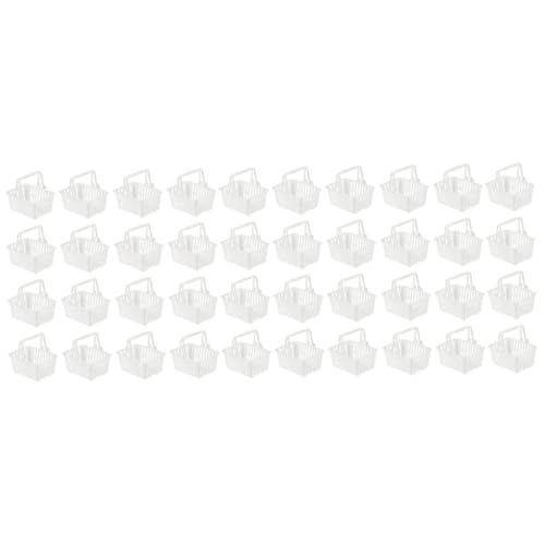 ifundom 40 STK Mini-Einkaufswagen Kinder kaufmannsladen kinderladen Mini zusammenklappbarer Einkaufswagen Wagen aus Kunststoff Korb Aufbewahrungskörbe tragbar vorgeben handhaben Weiß von ifundom