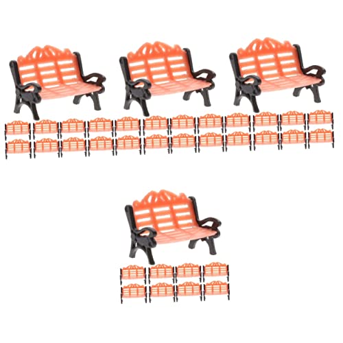 ifundom Spielzeug Für Draußen 40 STK Parkstuhl Modell puppenstubenmöbel Dollhouse Furniture Mini Spielzeug Doppelsessel schmücken Bank Plastik Tischdecke von ifundom