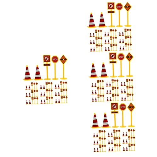 ifundom 40 Sätze Zeichendekoration Kinder dekor Mini-Dekor verkehrszeichen Spielzeug verkehrszeichen Kinder Papierbecher Autos Spielzeug kleine Verkehrsschilder Verkehrszeichen Modelle von ifundom