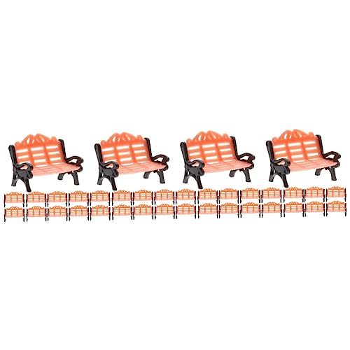 ifundom Außendekoration 40 Stück Parkstuhl Modell Gartenmöbel Weihnachtsdorf Zubehör Außenmöbel Feenbank Spielzeug Für Draußen Statue Dekor Mini Bank Stuhl Sessel Miniatur Kunststoff von ifundom