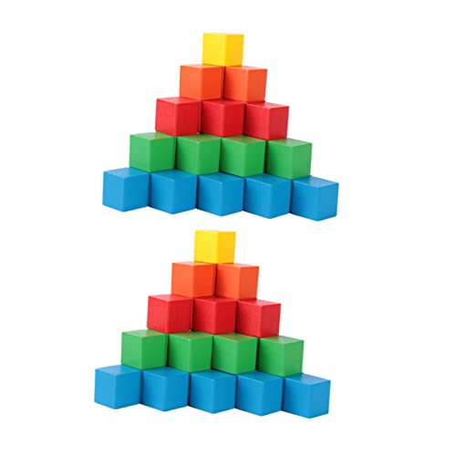 ifundom 40st Würfelblöcke Lustiger Baustein Interessanter Würfelblock Kreativer Baustein Puzzle-Block Interessanter Baustein Lustiger Würfelblock Kreativer Würfelblock Holz von ifundom