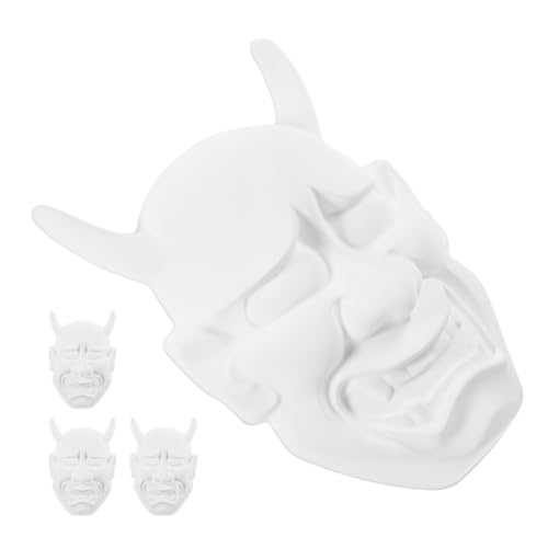 ifundom 4Pcs Hörner Teufel Maskenmasken Weiß DIY Full Face Für Karneval Cosplay Masquerade Tanzparty ifundom 4Pcs Hörner Teufel Maskenmasken Weiß DIY Full Face Für Karneval Cosplay Masquerade Tanzparty von ifundom