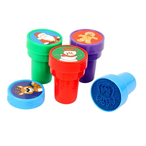 ifundom 4er Set Weihnachts Cartoon Stempel Niedliche Stempel Für Mit Weihnachtsmustern Perfekt Als Partygeschenk Oder Für DIY Bastelprojekte Zufällige Farben von ifundom