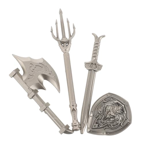 ifundom 4pcs Kinder Miniatur Schwerter Shields Axe Und Fordent Set Mini Plastikschwert Und Schild Für Jungen Bauen Ziegelzubehör Kinder Spielzeugschwert Und Schild Set Für Jungen von ifundom