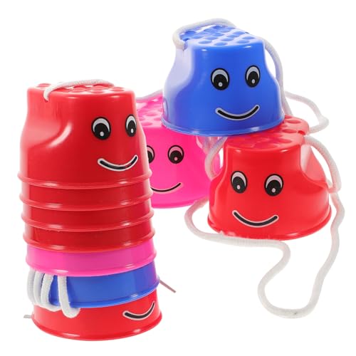 ifundom 5 Paare Stelzenschuhe Jungenspielzeug im Freien Lächeln Gesicht Eimer Stelzen Kinderspielzeug Spielzeug für Kleinkinder Bohrspielzeug Mini von ifundom