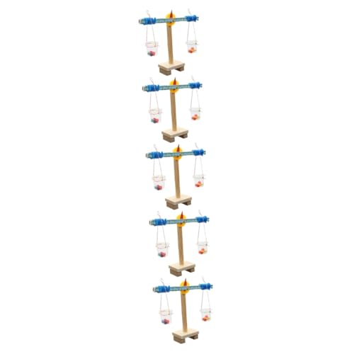 ifundom 5 Sätze Maßstabgetreues Modell Kinderspielzeug Schuppenspielzeug DIY-Waage Holzmodell Für Kinder Spielzeug Für Kinder DIY-Kits Zählen Plastik Kleinkind Balance Transparenter Eimer von ifundom