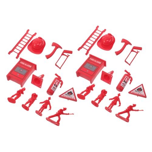 ifundom 5 Sätze Teiliges Feuerwehrmann-spielset aus Robustem Kunststoff mit Mini-feuerlöschern und Feuerwehrstation-zubehör Detailreiche Figuren für Fantasievolles Rollenspiel und von ifundom