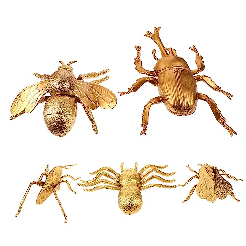ifundom 5 Stück Goldenes simuliertes Insektenmodellset für kinderspielzeug hühner Toys for Insektenfallen versorgen simuliertes Plastik von ifundom