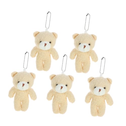 ifundom 5 Stück Großer Bärenanhänger Kuscheltier Tragen Stofftier Bär Schlüsselanhänger Mit Ausgestopften Bären Bärenpuppe Kleine Bären Bärenverzierung Beige Plüsch von ifundom