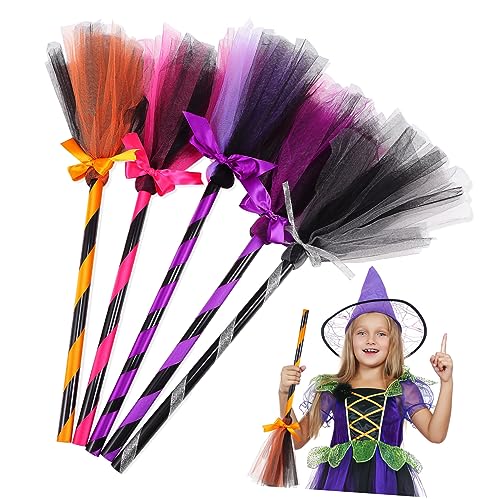 ifundom 5 Stück Hexenbesen Kostüme Halloween Dekorativer Besen Kostüm-Party-Besen-Requisite Halloween-requisitenbesen Halloween -partyzubehör Langer Besen Tür Fee Plastik von ifundom