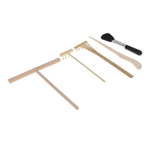 ifundom 5 Stück Japanisches Zahnrechen Set Teiliges Mikrolandschaft Werkzeug für Zen Garten für Kreative Sandgestaltung und Meditation Hochwertiges Gartenzubehör von ifundom