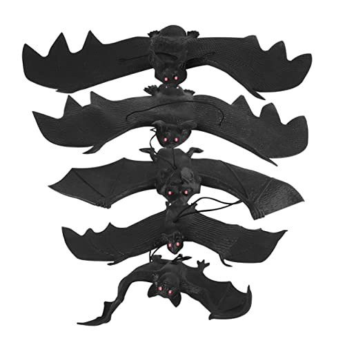 ifundom 5 Stück Künstliche Fledermaus Schläger Halloween-Dekorationen Fledermäuse Halloween-Fledermaus-wanddekoration Halloween-fledermäuse Gruselig Gefälscht Hängend Beängstigend Black von ifundom