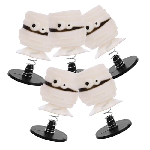 ifundom 5 Stück Mama-Hüpfpuppe hoch federnd springendes Hüpfspielzeug Desktop für kinderspielzeug springende Federspielzeuge Cartoon-Halloween- Kunststoff Weiß von ifundom