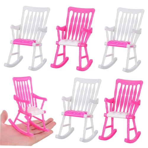 ifundom 5 Stück Mini-Schaukelstuhl Mini-Zubehör für kinderspielzeug spielsachen ausgefallene Weihnachten Stuhl für Rollenspiele Puppenstuhl Rosa von ifundom