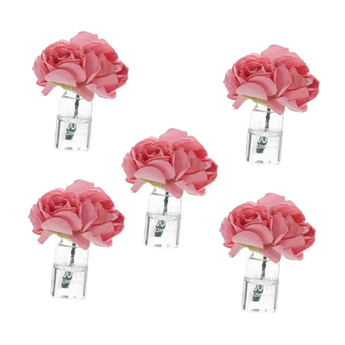 ifundom 5 Stück Puppenhaus Dekoration Transparente Mini Blumenvase aus Stabilem Glas Wartungsfreie Miniaturblumen für DIY Puppenhausgarten von ifundom