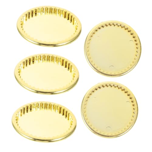 ifundom 5stücke Miniatur Geschirrset Aus Goldenen Tellern Hochwertige Dekoration Für Puppenhäuser Mini Küche Und Kreative Szenen Realistische Details Und Feine Verarbeitung Für Lange von ifundom