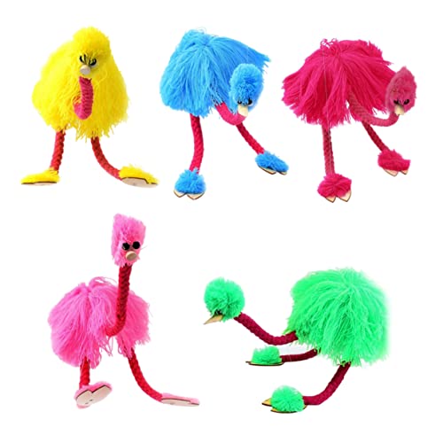ifundom 5 Stück Schnur interaktive Spiele Geschenke für Kinder hängende Flamingoverzierung gefülltes Faultier Plüschtier Mädchenspielzeug Spielzeuge den Faden Marionette Strauß Bambus von ifundom