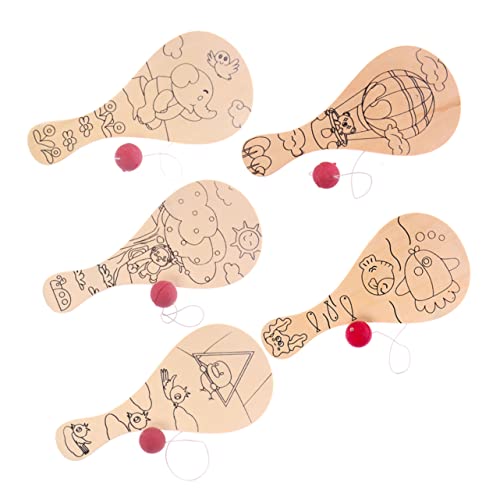 ifundom 5 Stück Teiliges DIY Holzspielzeug Handbemalte Paddel mit Ball für Kreative Kinderaktivitäten Leere Muster zum Gestalten Pädagogisches Malspielzeug Kreativität und Kommunikation ifundom 5 Stück Teiliges DIY Holzspielzeug Handbemalte Paddel mit Ball für Kreative Kinderaktivitäten Leere Muster zum Gestalten Pädagogisches Malspielzeug Kreativität und Kommunikation von ifundom